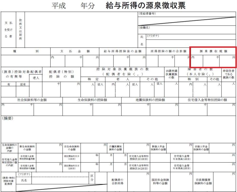 源泉徴収税額
